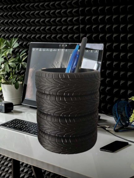 Tire Stack Pencil Holder
